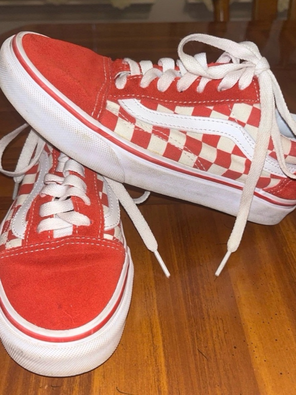 Vans Red Old School Suede & Canvas Shoes, size 5.5
